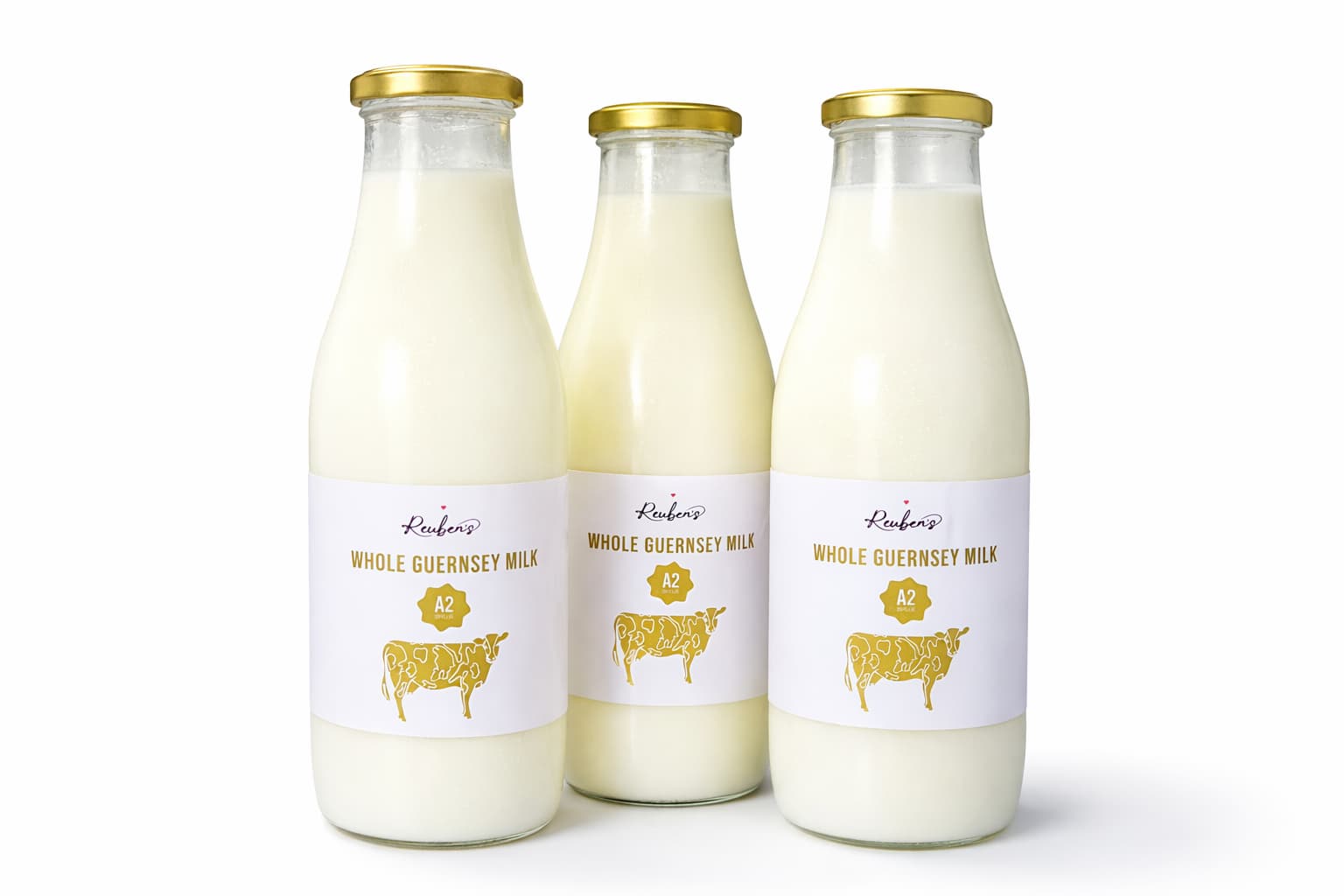 Reuben’s A2 milk bottles